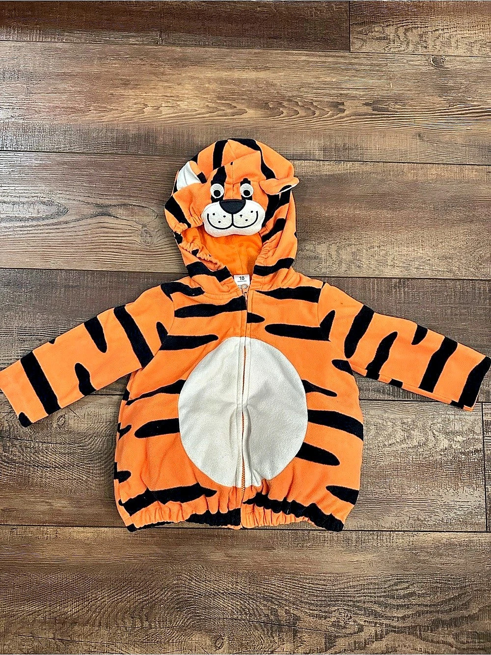 Carter's Tiger Costume Hooded Fleece Jacket Orange & Black Girls 18 Months